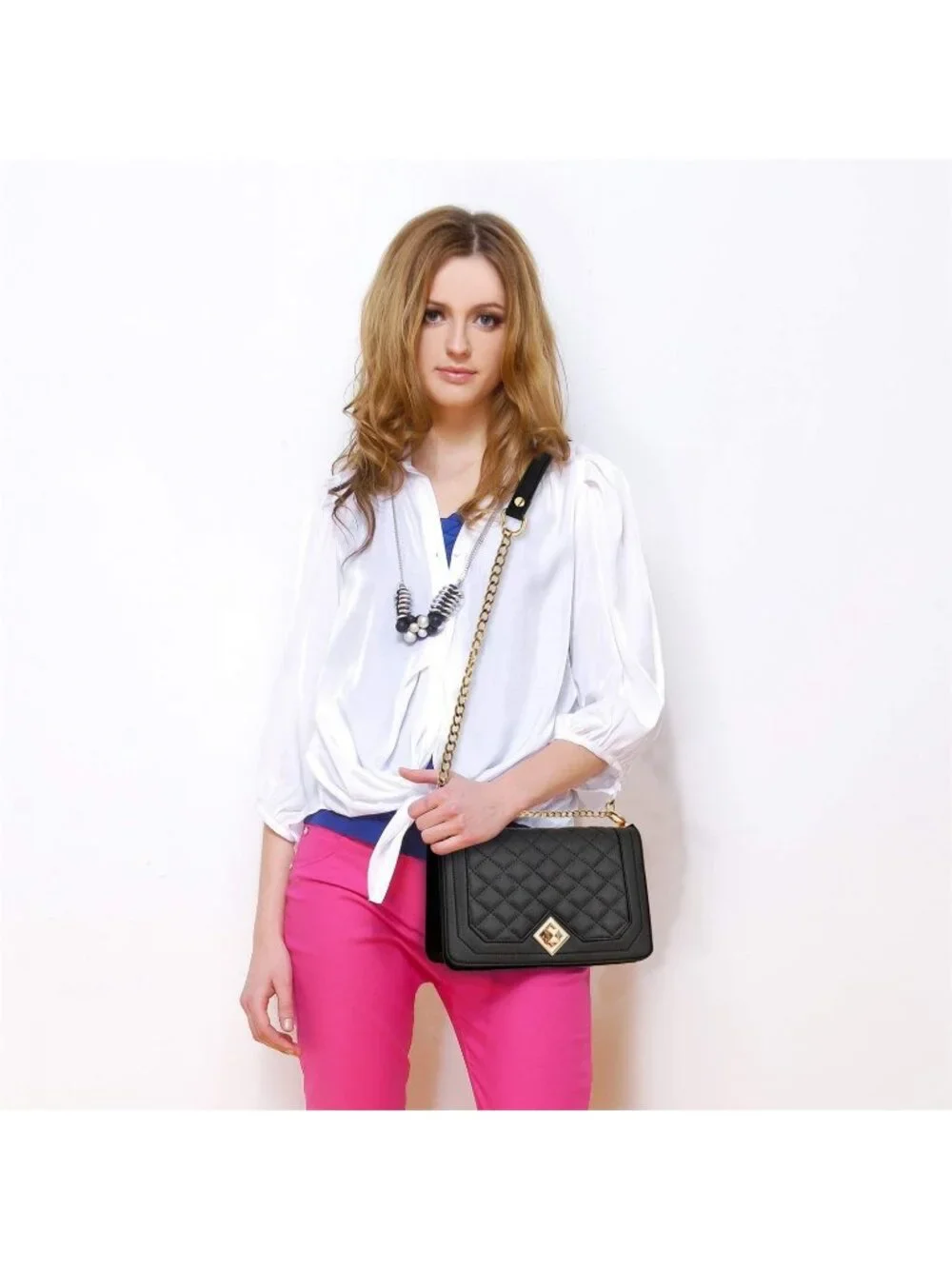 Women's Khaki Quilted Small Pu Leather Shoulder Purse Chain Crossbody Bag